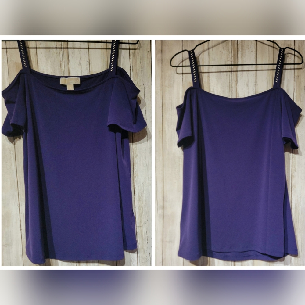 Michael kors purple cold shoulder size medium. Excellent condition